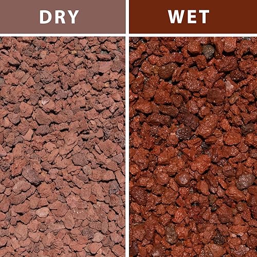 Miniatura 3 de Roca de lava natural de 10 libras para hoguera, piedras de lava volcánica roja para chimeneas, parrillas de gas, paisajismo de jardín al aire libre,