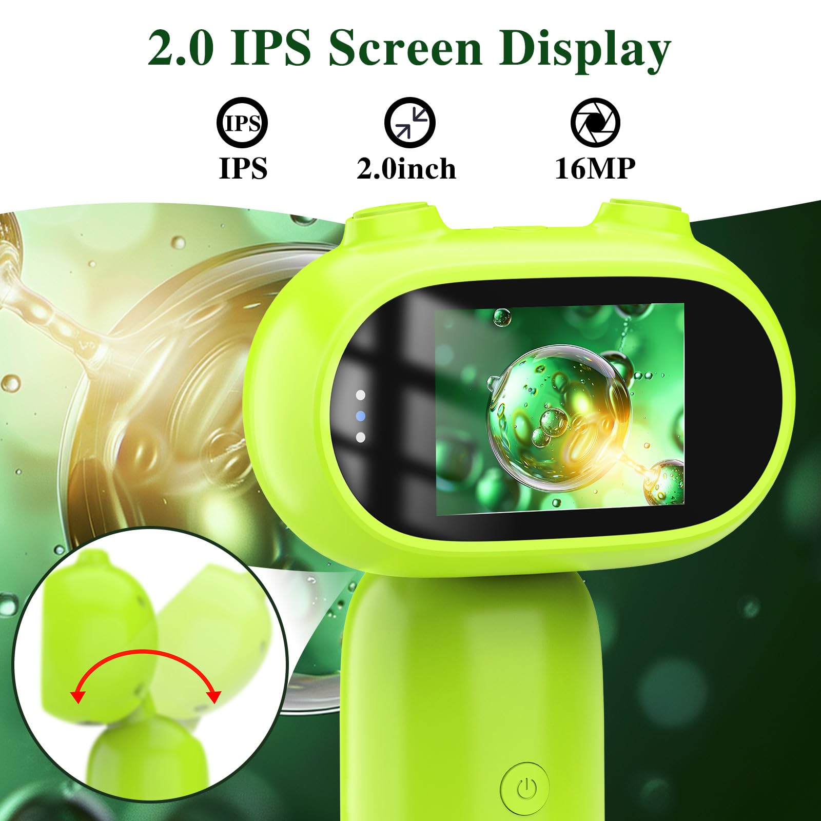 Microscope Portable Pour Enfants Avec Écran IPS 2.0" 50X-1000X, 8 LED, Support Et Fonctions Photo/Vidéo – Cadeau Parfait Dès 3 Ans