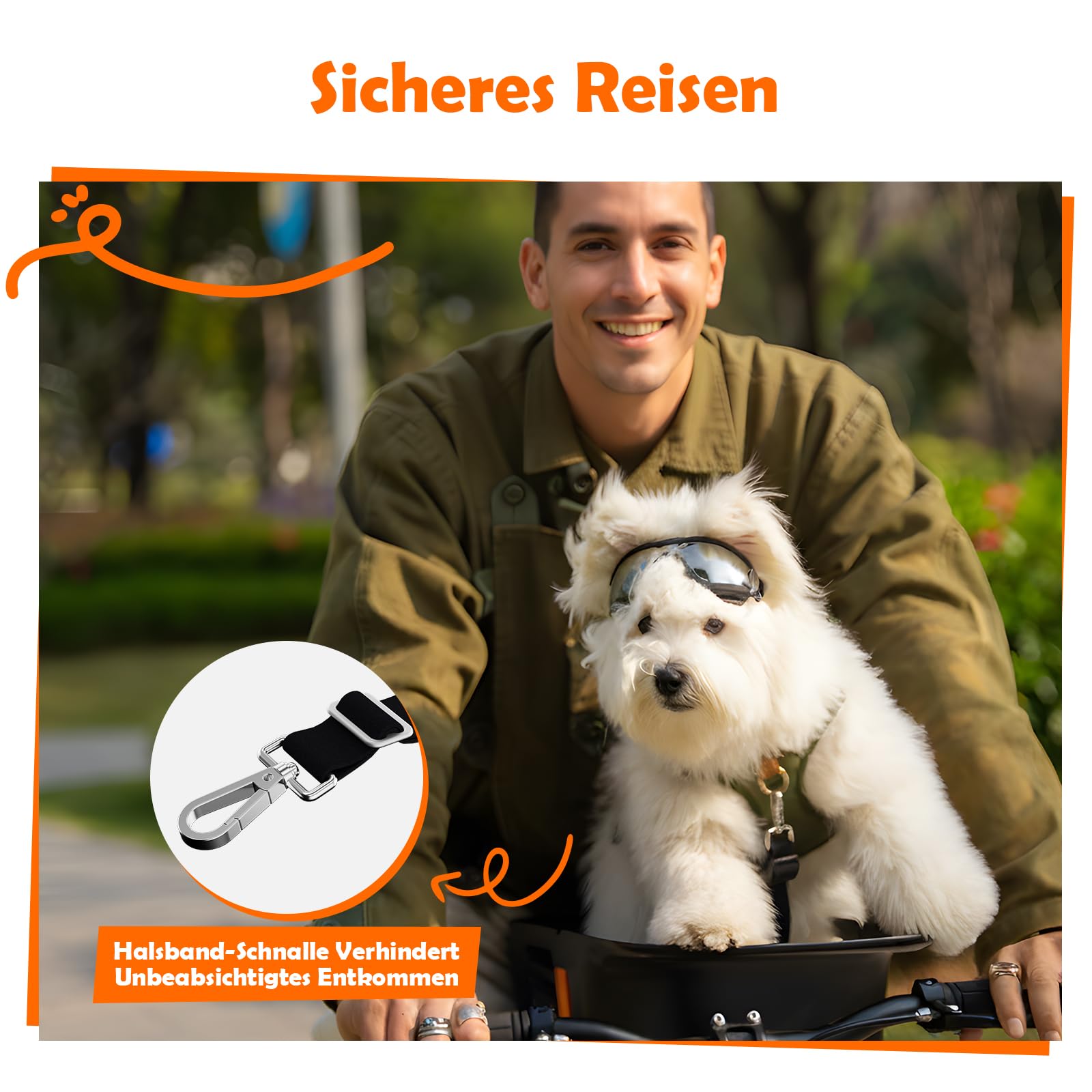 Hundekorb Fahrrad Vorne bis 12KG, Hundefahrradkorb mit Robuste sichere Bodenplatte, wasserdichtem kratzfestem Nylon-Sitzkissen und beschichtetem Metallverschluss für kleine&mittelgroße Hunde