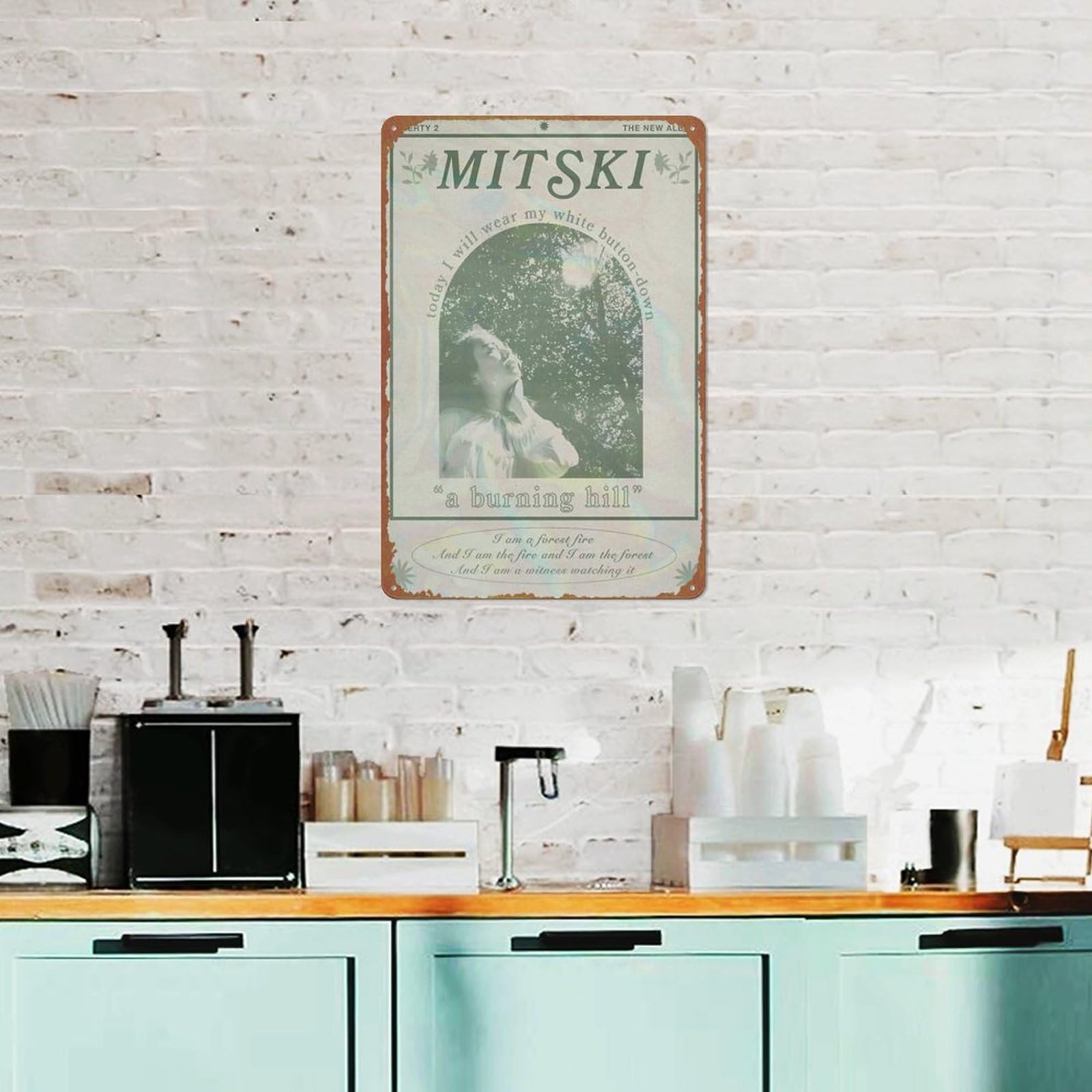 Póster De Metal Retro Mitski - Diseño Vintage 30,5 X 20,3 Cm, Decoración Para Bar, Cafetería O Hogar