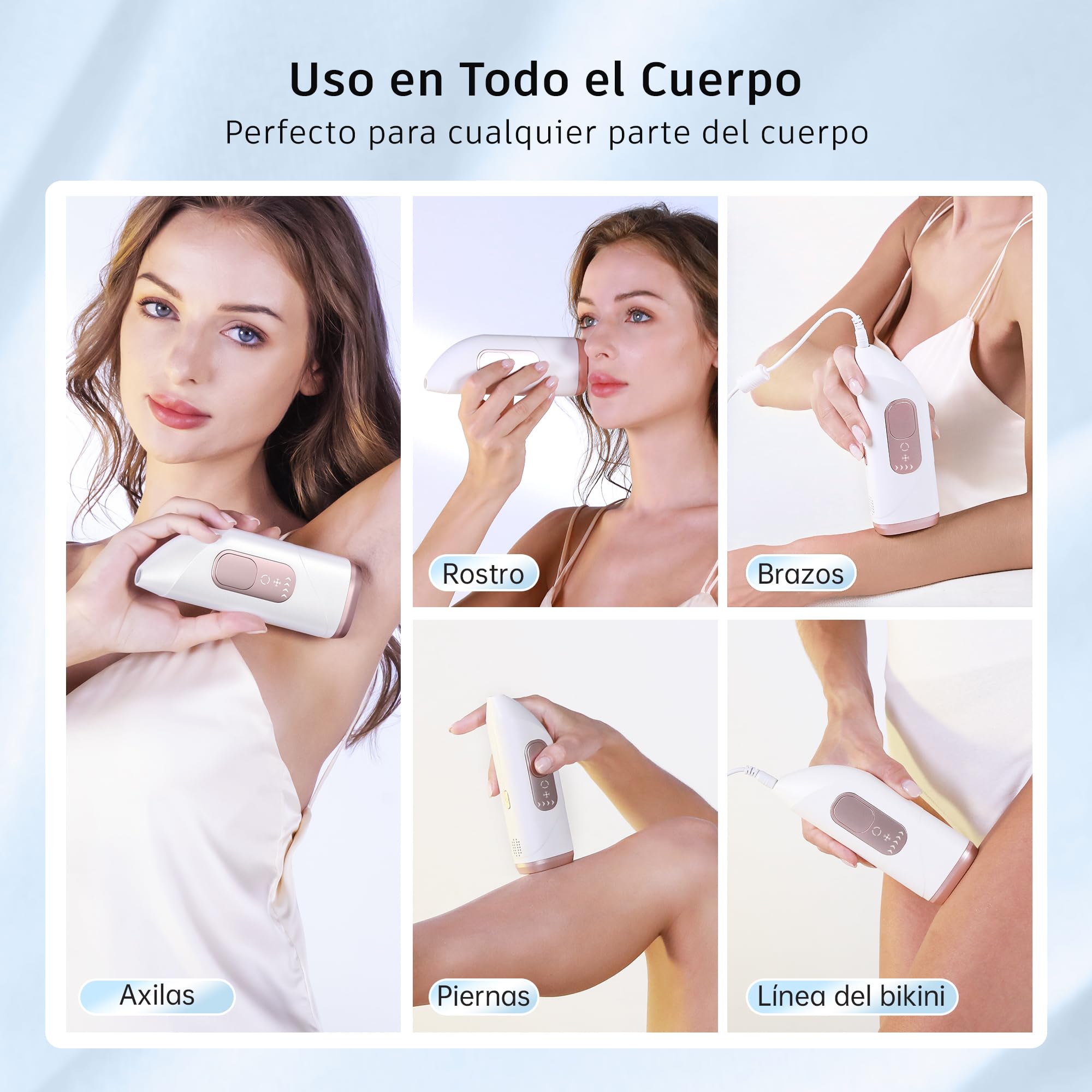Depiladora Laser Mujer con Función de Refrigeración, IPL Depiladora Luz Pulsada con Destellos Ilimitados, 5 Niveles de Energía, 600-1200 NM Luz Roja, Maquina Laser Depilacion para Bikini, Axilas, Cara