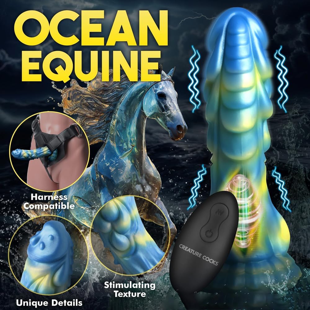 Vibrating Horse Dildo with Remote Silicone Penis Vibrator 3 speeds and 7 Patterns Fantasy Sex Toy for Women Monster Cock