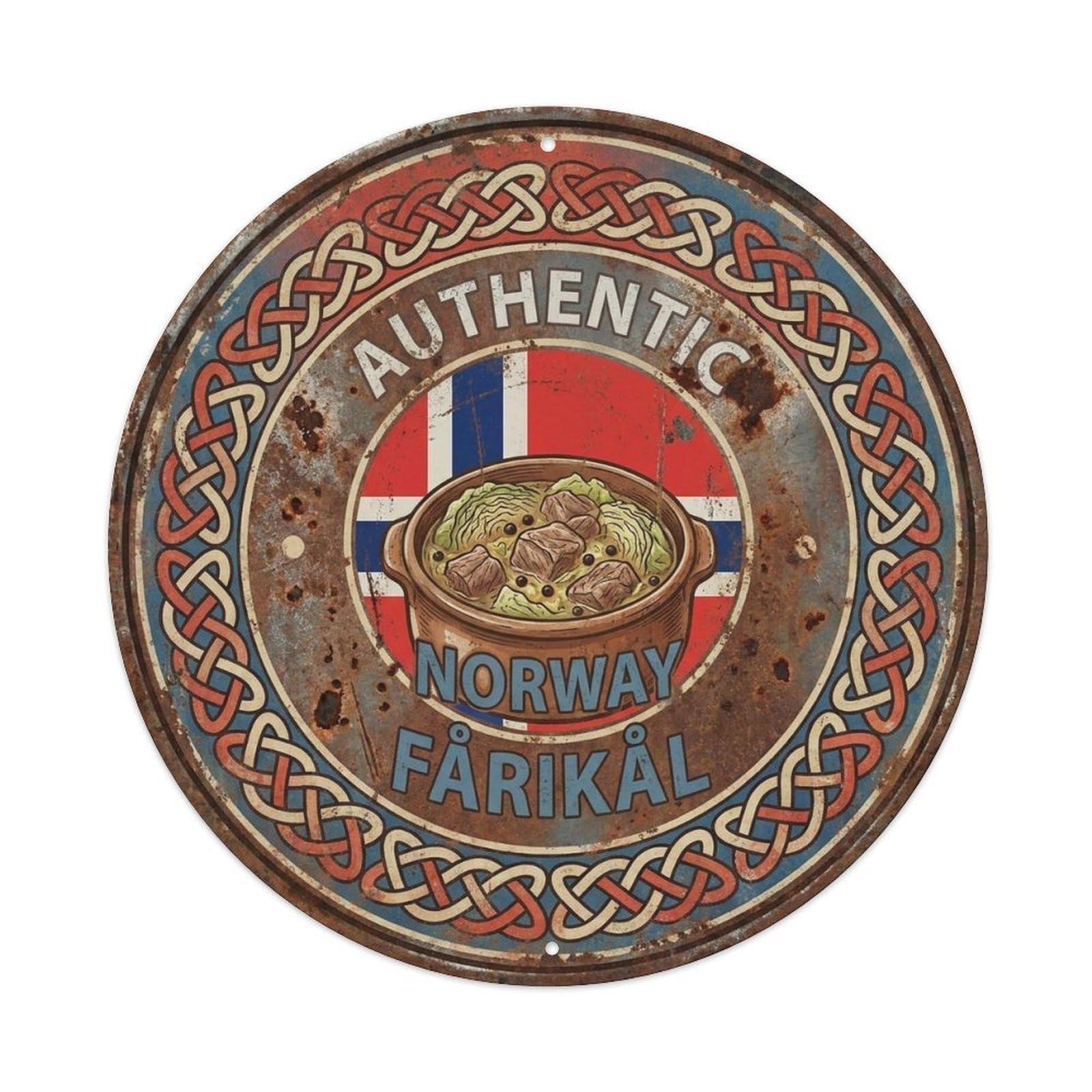Norway Travel Fårikål Norwegian Meat Stew Cuisine Metal Tin Sign