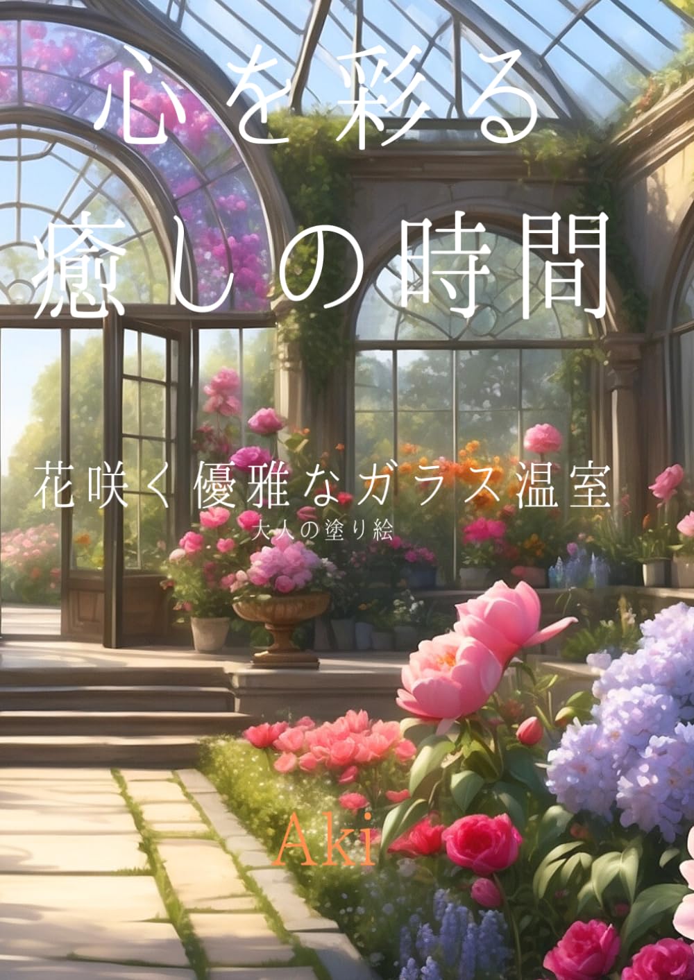 心を彩る癒しの時間: 花咲く優雅なガラス温室:大人の塗り絵 (Tranquil Lines)