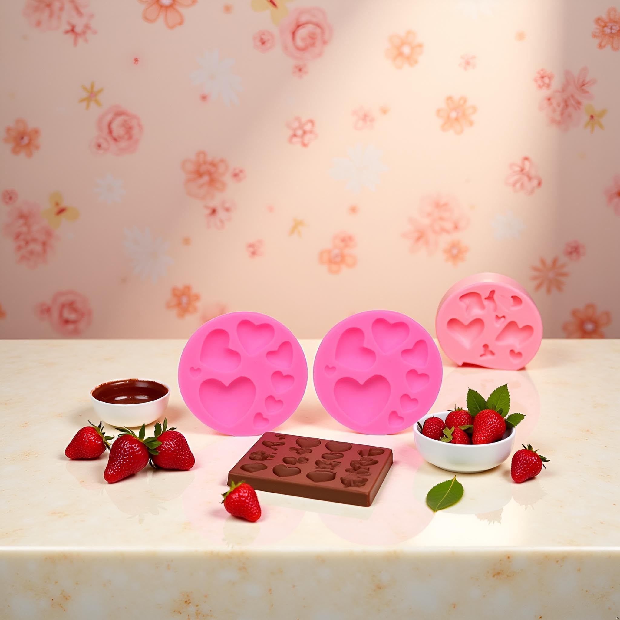 Heart Silicone Molds - 2 Piece Mixed Size Molds For Chocolate & Candy Making