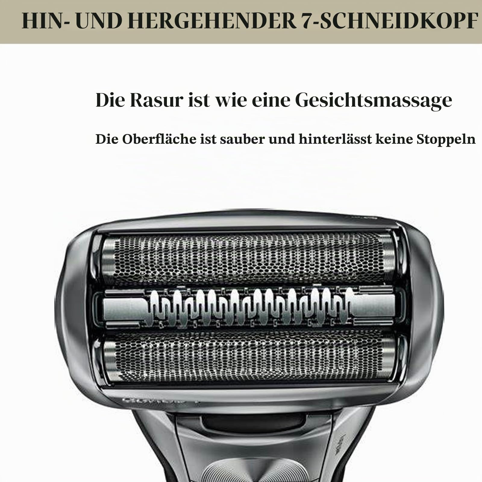 Elektrischer Scherkopf für Braun Serie 7,70S Kompatibel Mit Braun Series 7 Scherkopf,Silber Serie 7 Elektrorasiererkopf Ersatzteil geeignet,Ersatzklingen Folienkopf Zubehör für Rasierapparate (70S)