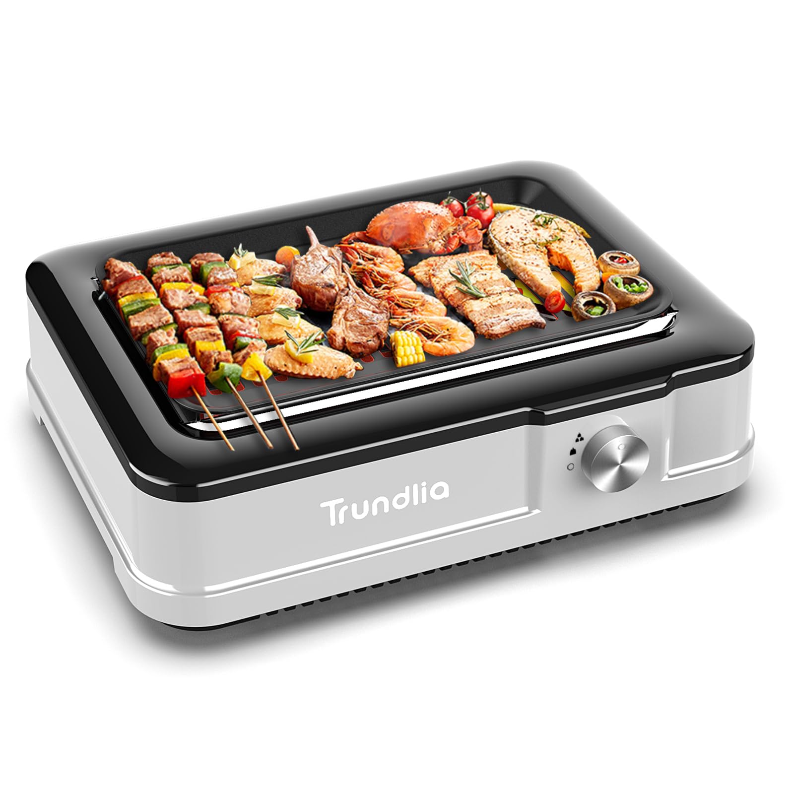 Trundlia Electric Smokeless Indoor Grill, glasssealed tubes, 1660W