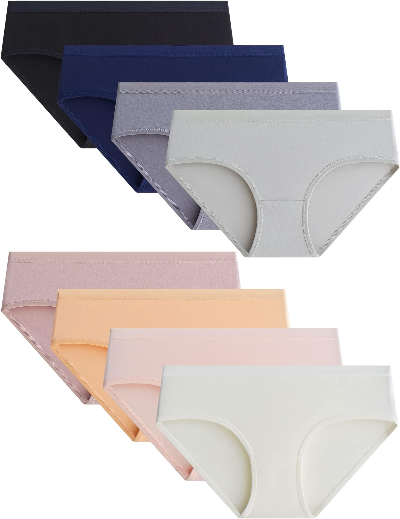 Adorel Teen Girls Knickers Solid Colour Underpants Pack of 8 Briefs