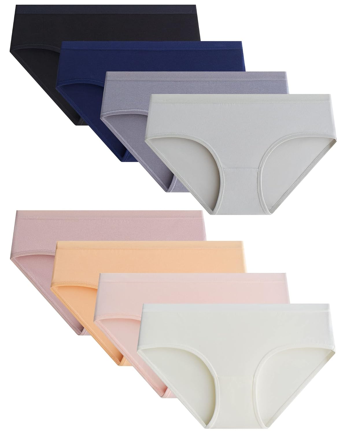 Adorel Teen Girls Underwear Cotton Panties Briefs Solid Color Pack of 8