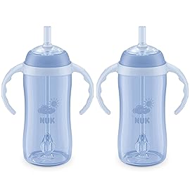 NUK Learner Straw Cup 10oz - Toddler Cup with Soft Straw for Easy Drinking Suitable for Ages 8 Months and Up