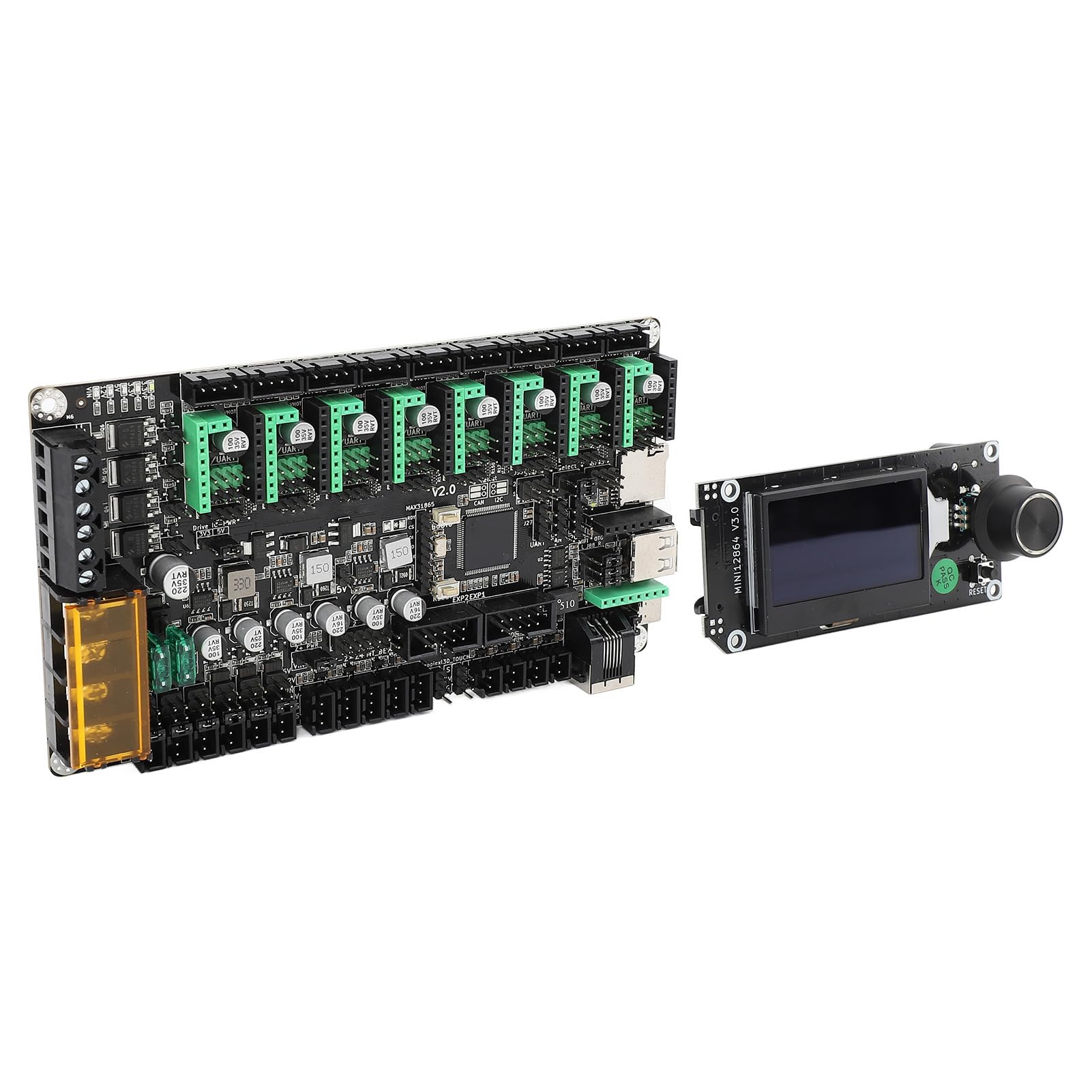 Carte de Contrôle de Mise à Niveau pour V2 32 Bits, Contrôle 8 Axes, Carte PCB de Contrôleur D'imprimante 3D avec écran LCD Mini12864 V3, Dynamo Diamant