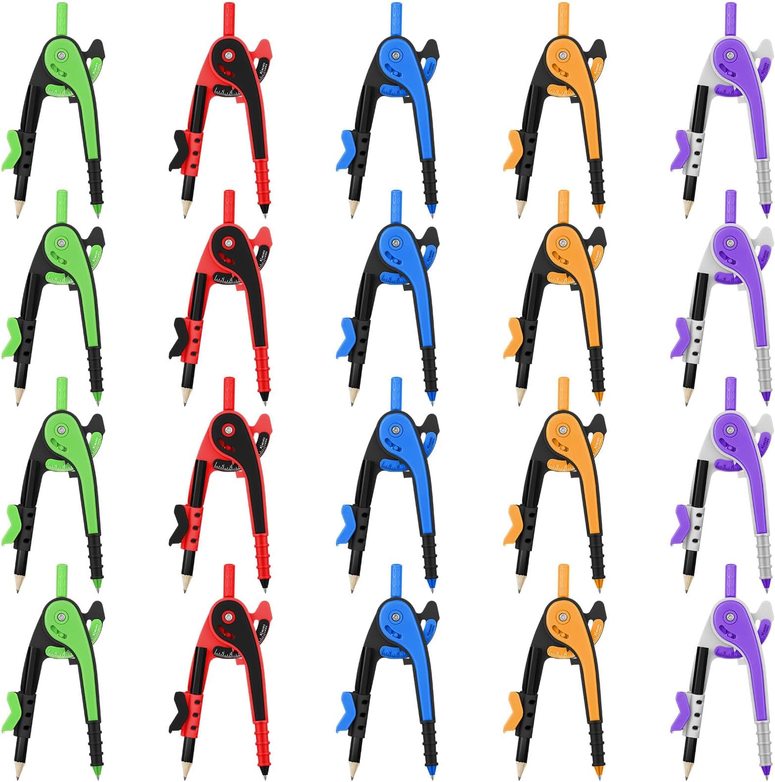 Colarr Geometry Compass with Pencil Compass for Geometry 6 Inch Compass Drawing Tool for Geometry Woodworking Compass for School Office Classroom Art Drafting Drawing Wood Working (20 Pcs)