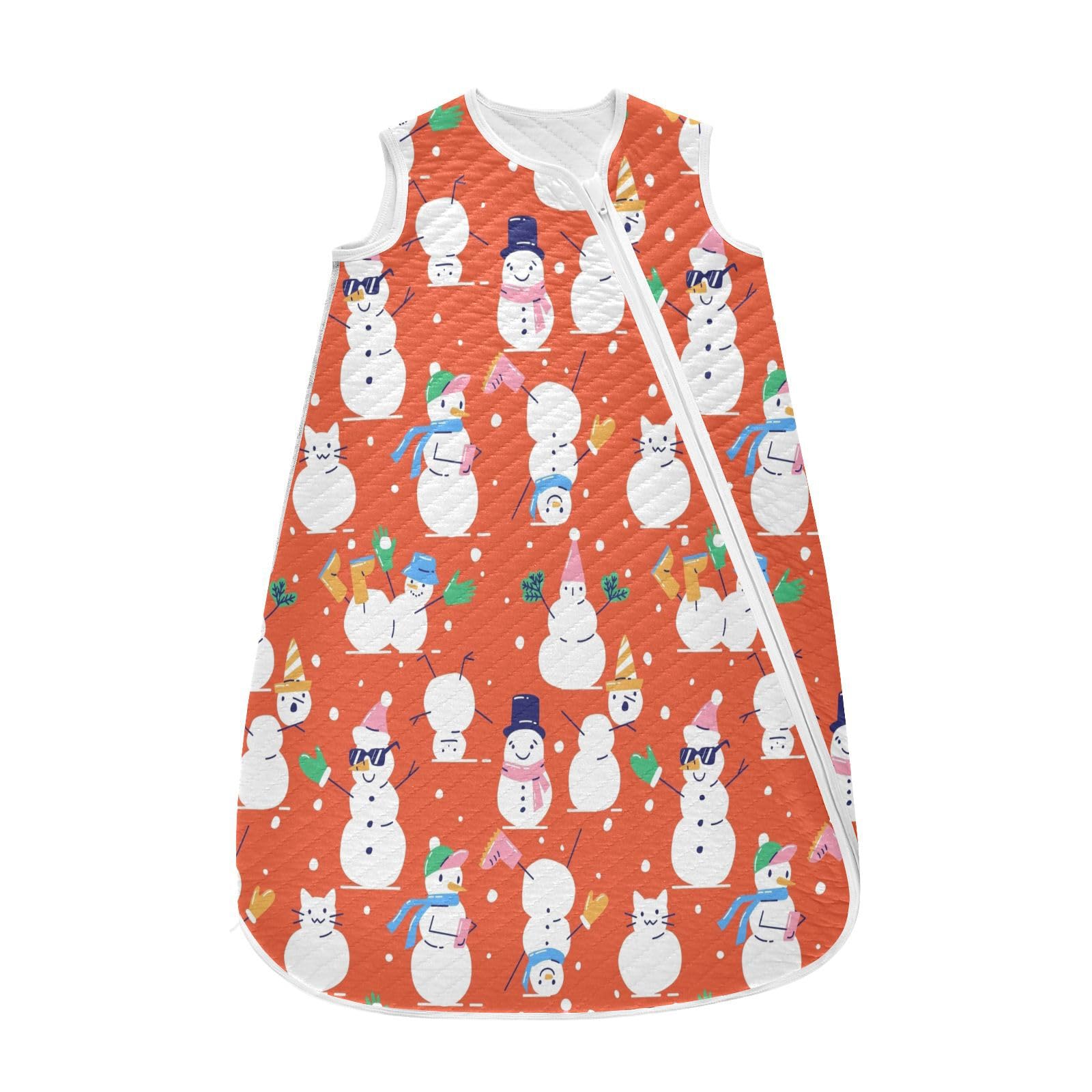 Kigai Christmas Snowmen Baby Sleep Sack Wearable Blanket Sleeping Bag 2-Way Zipper Soft Swaddle Transition Sack