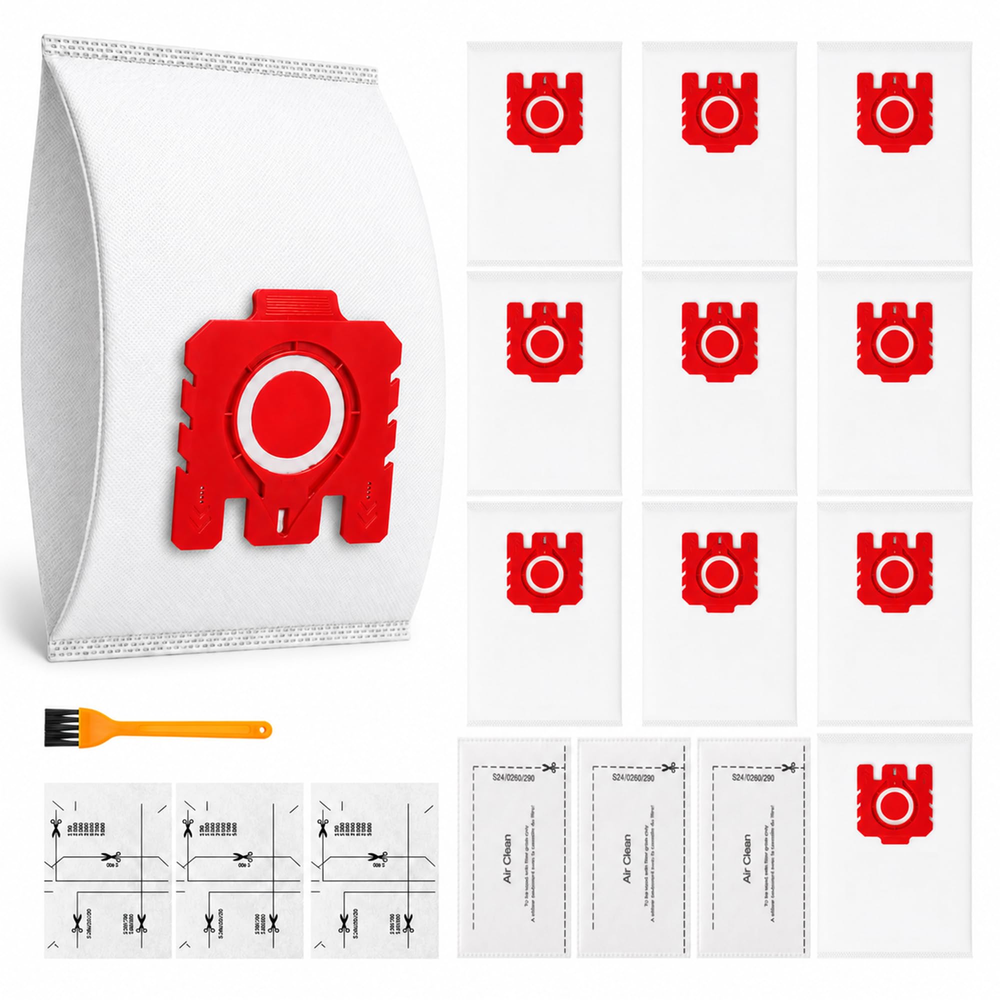 10 Pack FJM 3D Efficiency Dust Bags for Miele Hoover Vacuum Cleaners-Fits for Complete C1,Compact C1 C2,S4 S6 S24 S256i S290 S299 S300i S399 S500 S578 S700 S799 Series & 9917710 10123220
