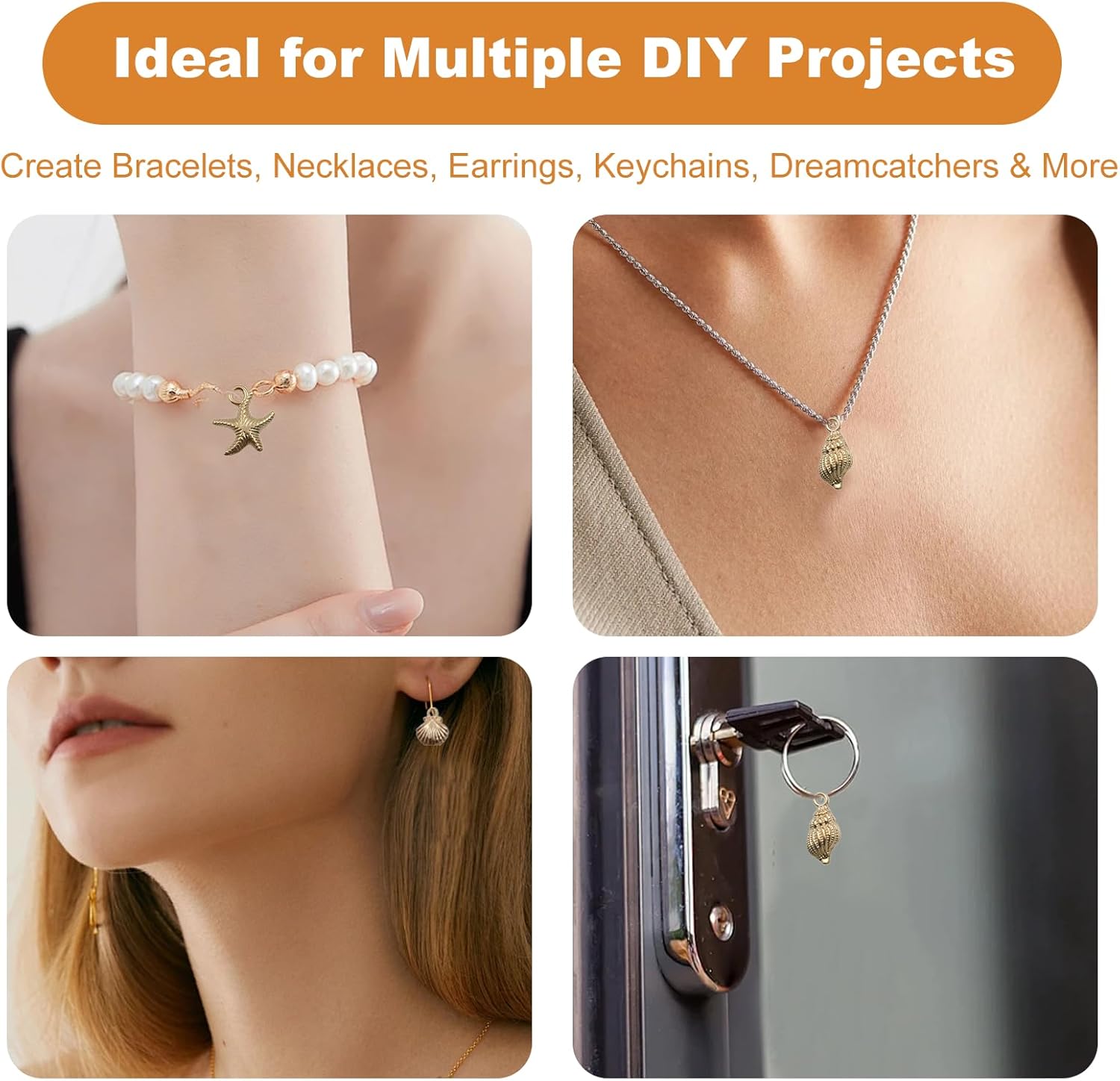 60Pcs Shell Charms Gold Plated Beachy Ocean Seashell Starfish Charms for Jewelry Making Nautical Sea Beads and Shells Pendants for DIY Bracelets Necklaces Earrings and Craft Accessorie - Image 6