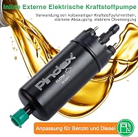 Pindex Elektromos Üzemanyag Szivattyú 12V - Univerzális Benzin és Dízel Adagoló Pumpa, Külső Szerelésű, 0580464070 Kompatibilis, Fekete 6