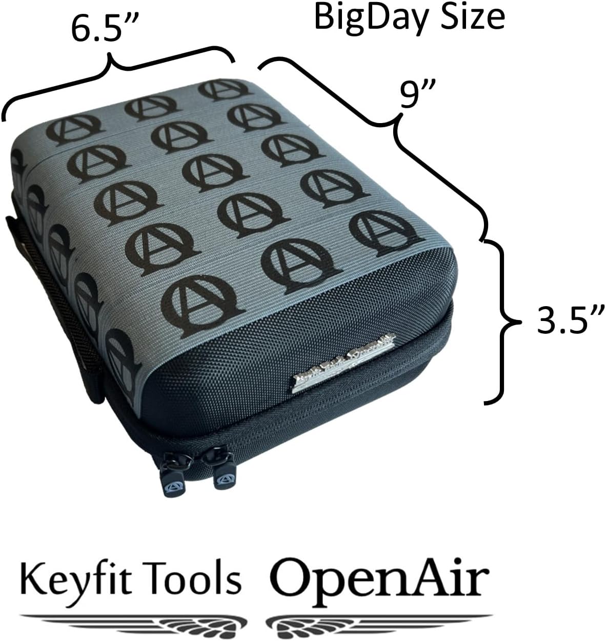 Keyfit Tools OpenAir BigDay Everyday Carry Case for Men ~Free Up Your Pockets & Organize Your Life Men's Handbag (Grey Black Logo On Black)