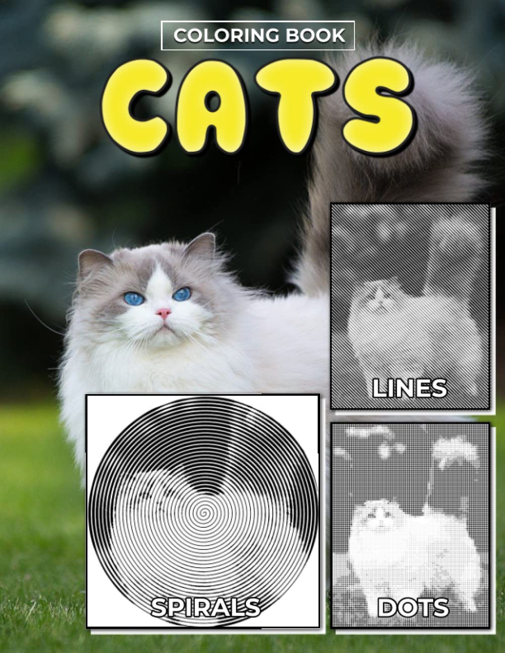 Cats Dots Lines Spirals Coloring Book: Gorgeous Coloring Pages For Adults To Color | Stress Relief And Relaxation