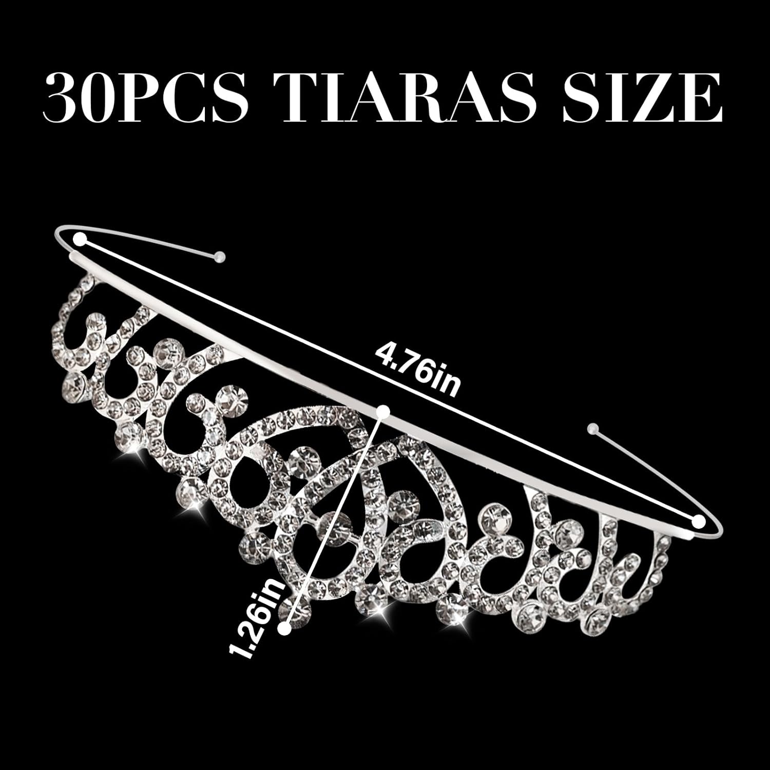 30 Pcs Tiaras Crowns Headbands for Women Girls Silver Princess Tiara Bulk Crown Tiaras Rapunzel Crown for Wedding Birthday Crystal Tiara for Prom, Bride, Pageant, Halloween