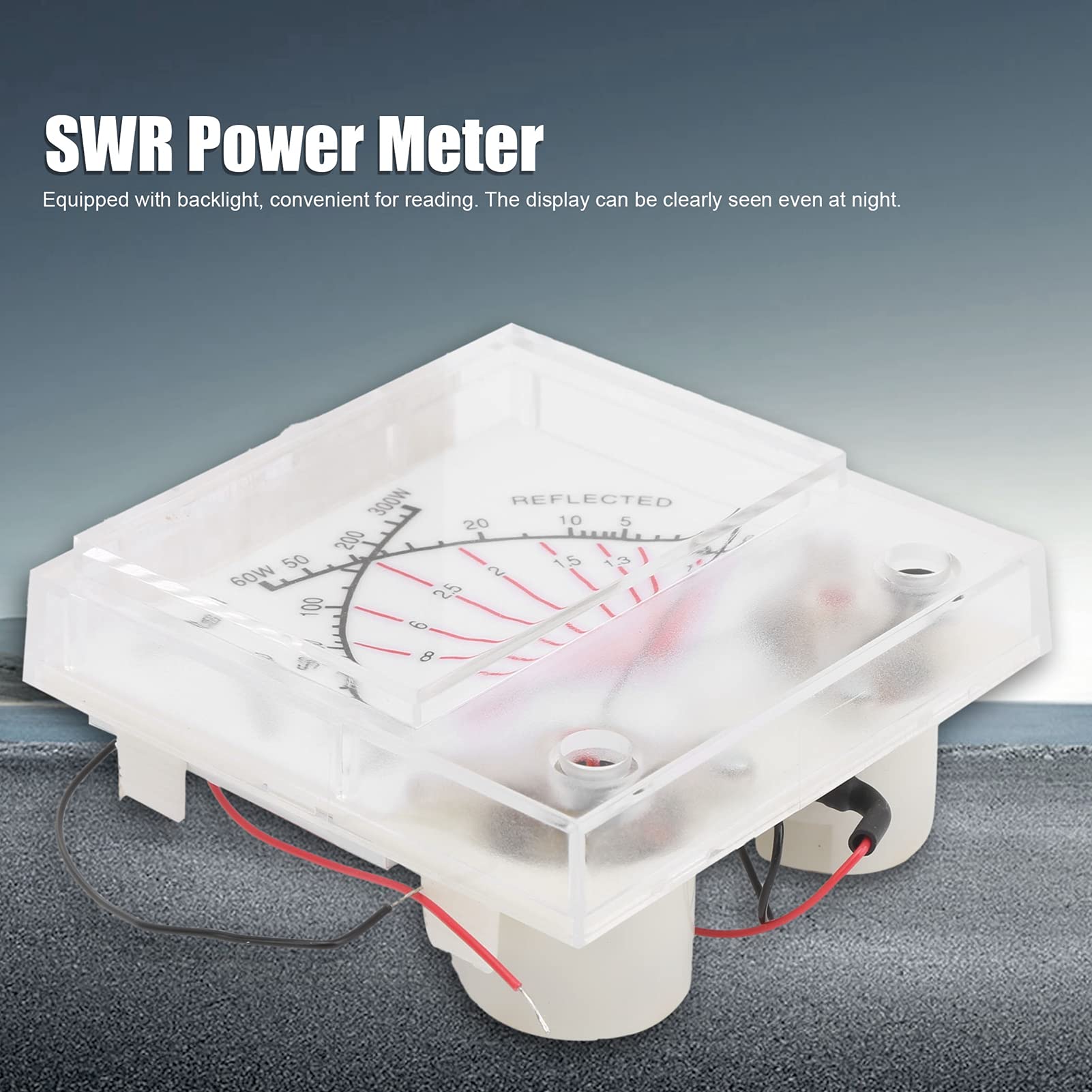 Misuratore di Potenza SWR Watt Doppio Misuratore di Potenza SWR Wattmetro SWR Ago Wattmetro SWR 60 Misuratore a Doppio Puntatore 300W con Display Retroilluminato