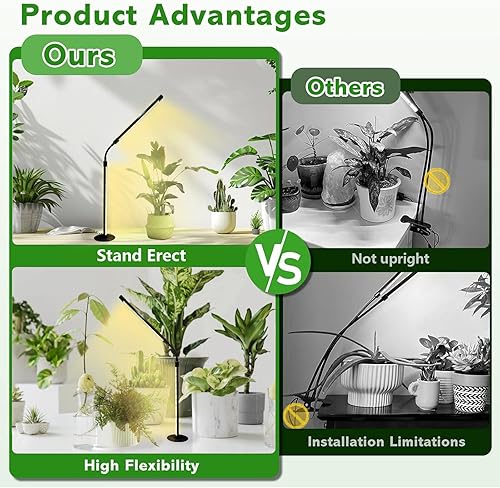 Miniatura 4 de Luz de crecimiento de escritorio para plantas de interior con temporizador, luz flexible de cuello de cisne de 28.7 pulgadas para escritorio, 4