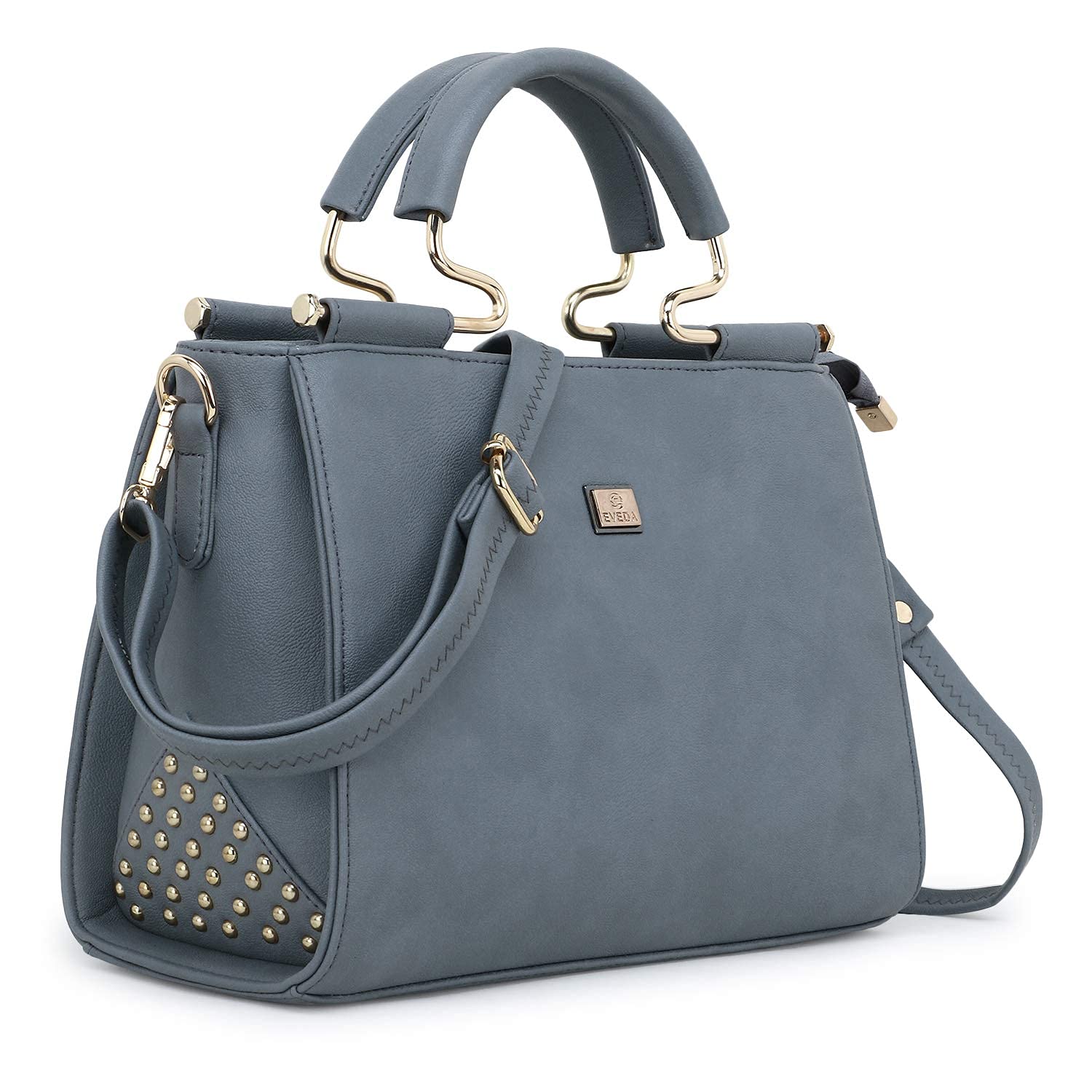 EVEDA PU Synthetic Leather Stylish Fancy Top Handle Daytrip Crossbody Handheld Handbag For Women (Grey) (B092JKXW6M) Amazon Price History, Amazon Price Tracker