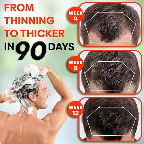 Miniatura 2 de Champú para el crecimiento del cabello, fórmula botánica natural con infusión de biotina con aceite de árbol de té, ginseng y menta para un cabello