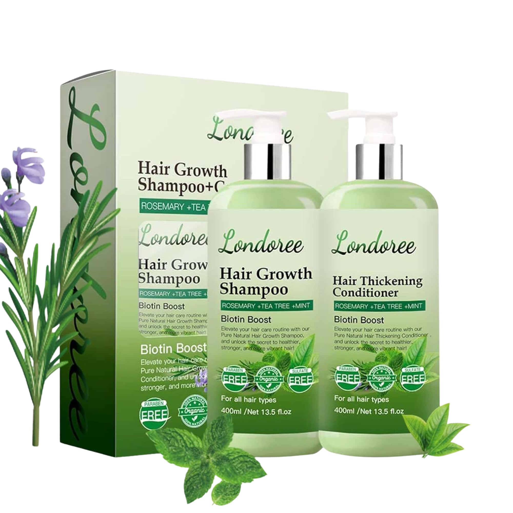 Amazon.com: Rosemary Shampoo and Conditioner Set for Hair Growth