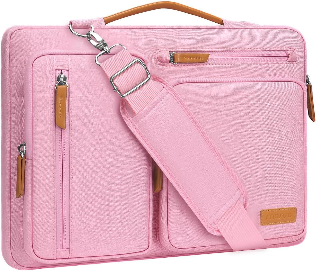 MOSISO - Bolso de hombro protector 360 para laptop, bolsa para computadora de 15-15.6 pulgadas, bolsa tipo mensajero con apertura lateral, 4