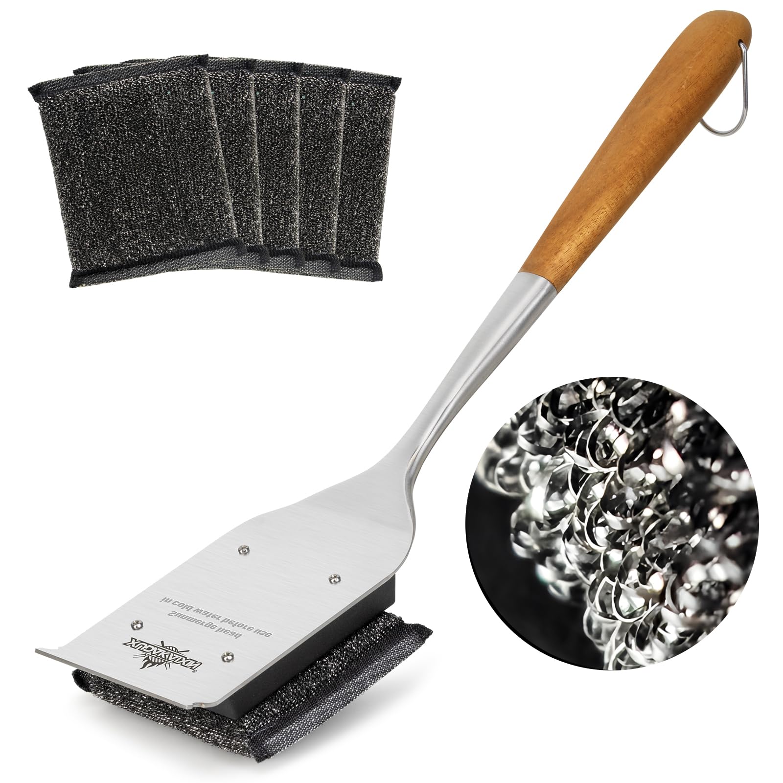 XUDAKAIXIN Bristle-Free Steam Grill Brush with 5 Replacement Heads