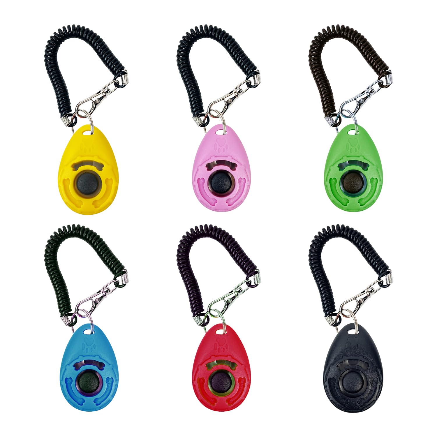 6 Allenatore per Animali Domestici, Strumenti per Gli Aiuti per Addestramento per Cani, Clicker di Addestramento per Cani, Forniture per Animali Domestici (Multicolori).