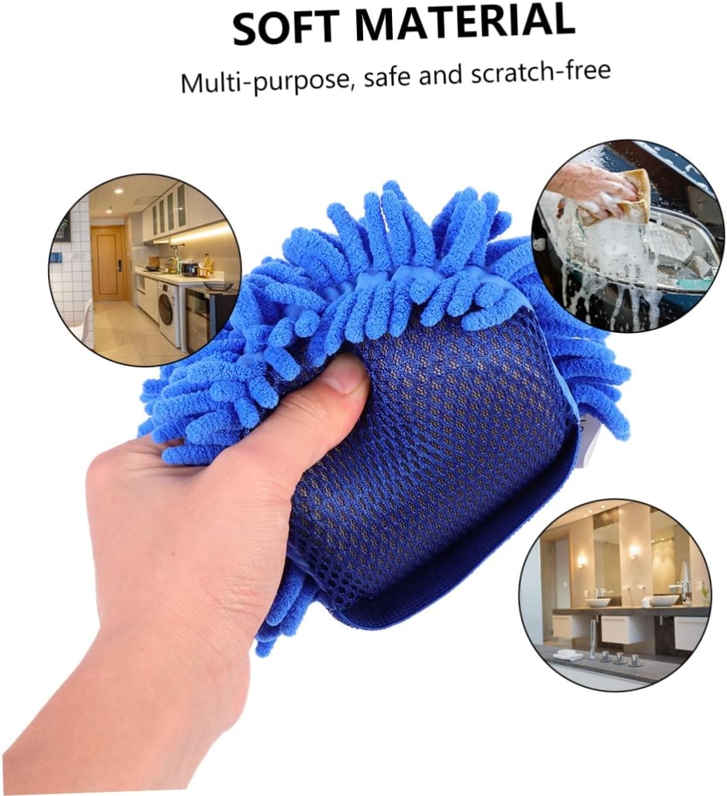 Zerodeko 6pcs Car Wash Mitts Microfiber Auto Cleaning Gloves Scratch Car Wash Tool for Vehicle Cleaning Multi-Purpose Use for Home Bathroom Easy to Use