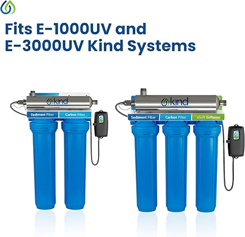 Miniatura 6 de Juego de filtros de repuesto para toda la casa Kind Water – Sedimento, bloque de carbón y lámpara de repuesto UV – Compatible con el sistema E-3000
