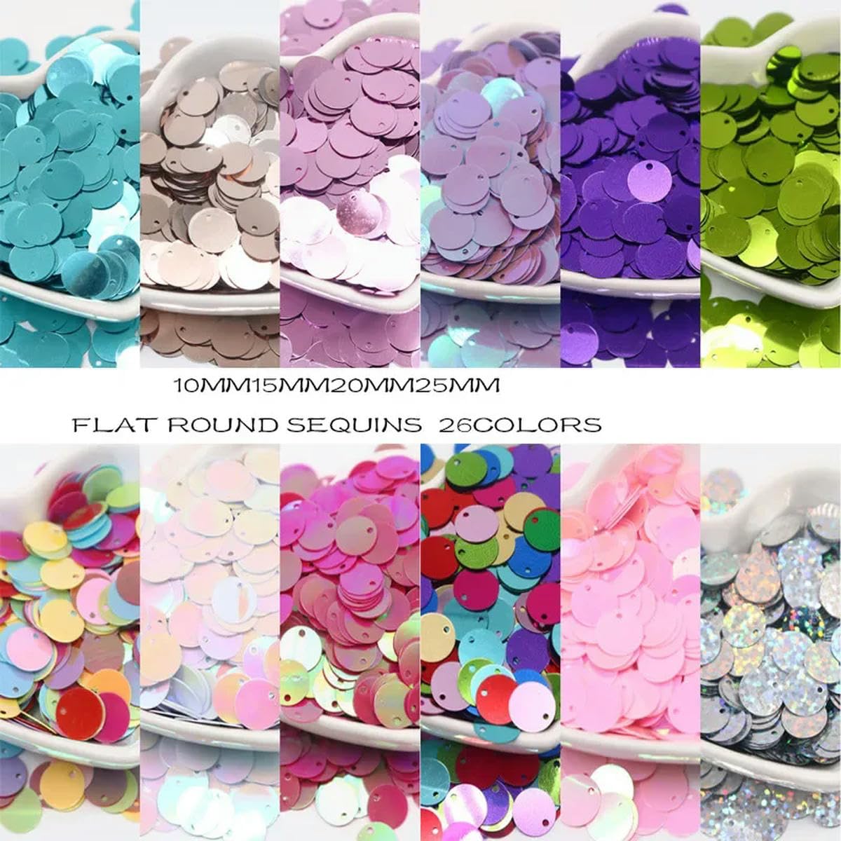 Paillettes Sciolte Rotonde 10g - Diametro 30mm Per Decorazione Fai Da Te