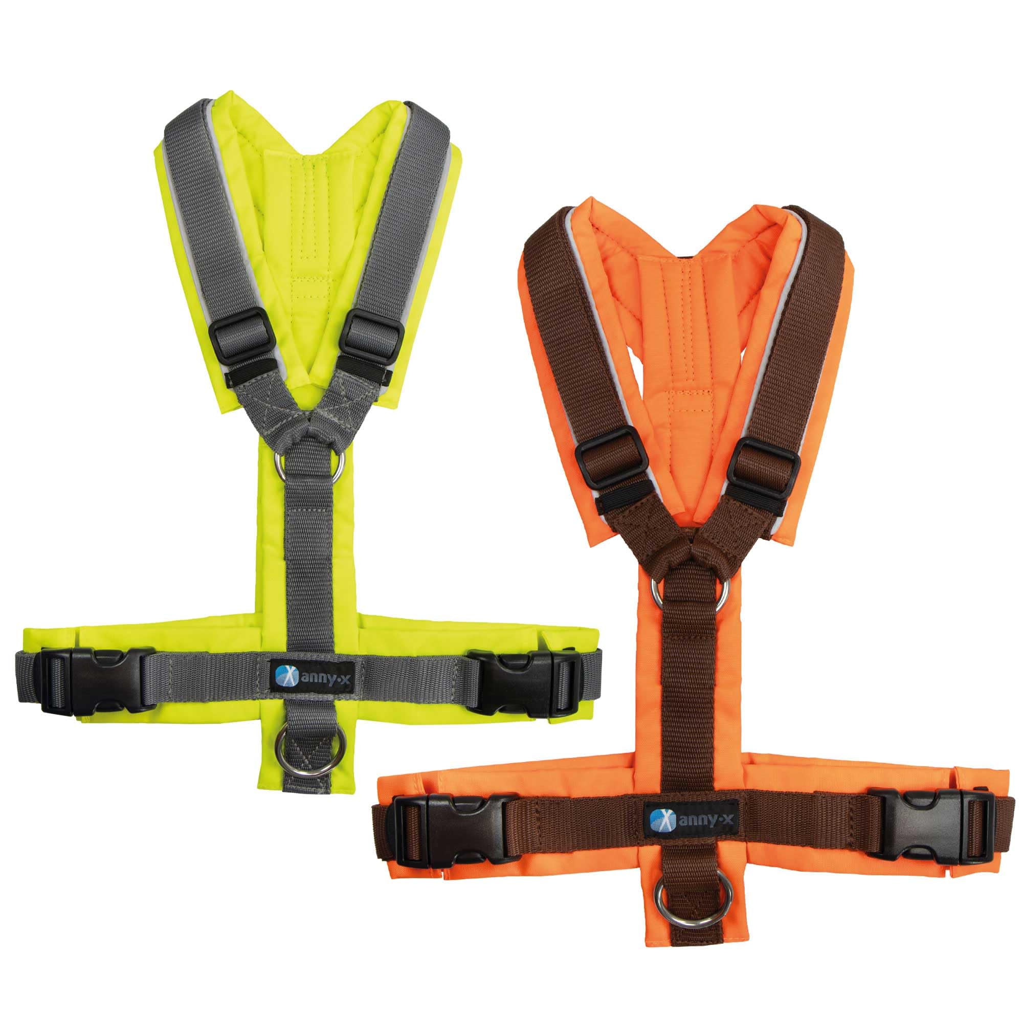 ANNYX Brustgeschirr Protect - Leuchtorange/braun Gr. M