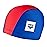 Arena Unisex Junior Unix II Swim Cap for Boys and Girls Ages 6 to 12 Lightweight Stretch Fabric Kids Pool Bathing Cap, One Size, Blue/Red