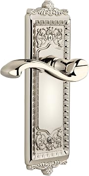 Grandeur Windsor Plate with Portofino Lever, Passage - 2.375", Polished Nickel