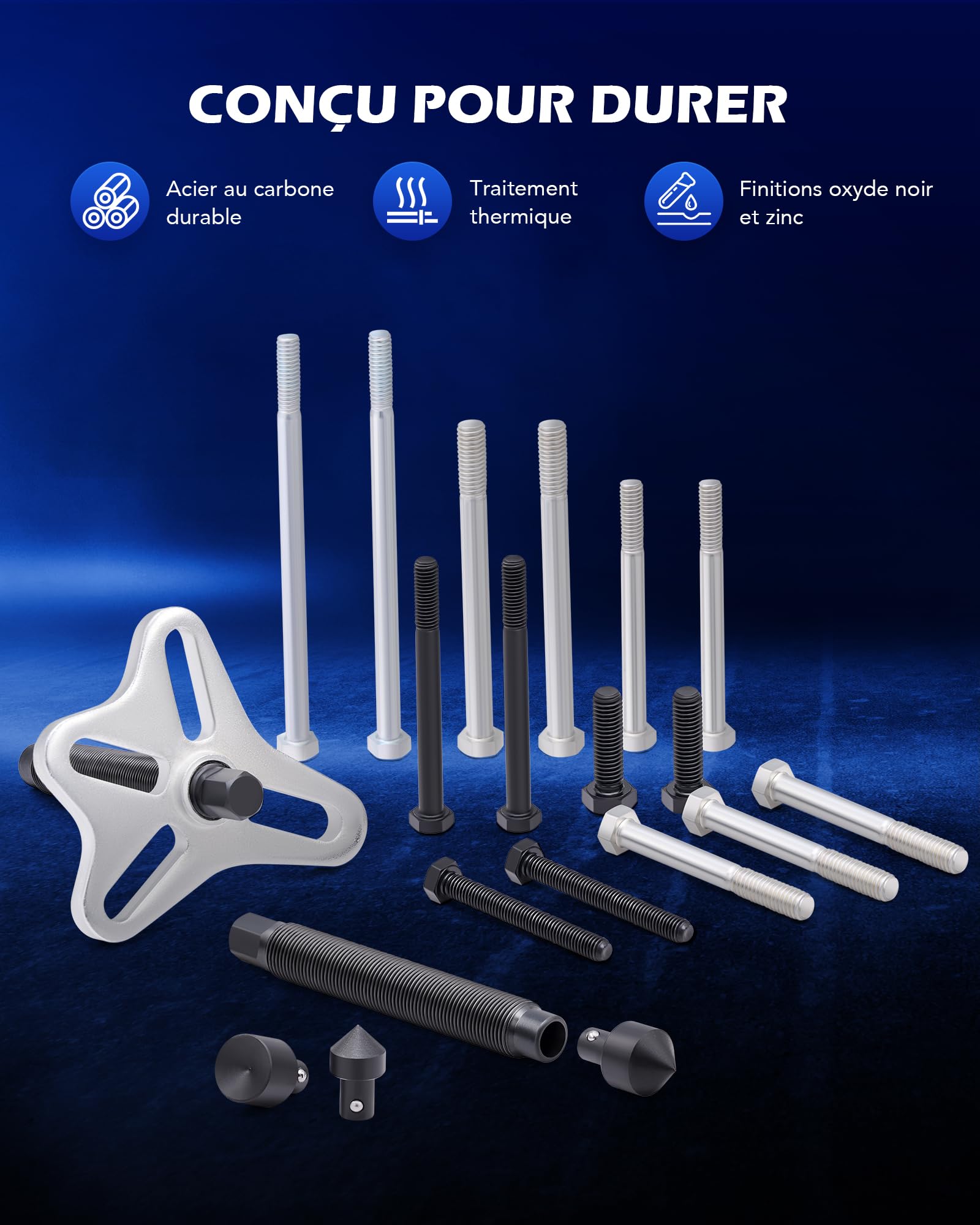 Orion Motor Tech Arrache Volant Magnétique 49 Pièces, Kit d'Arrache Volant pour Équilibreur Harmonique, Volant Moteur et Poulie de Vilebrequin, Extracteur de Poulie Universel