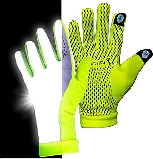 ReflecToes 反射ランニンググローブ タッチスクリーン 軽量 高視認性 冬用ランニングギア 寒い天候 夜間ジョギング