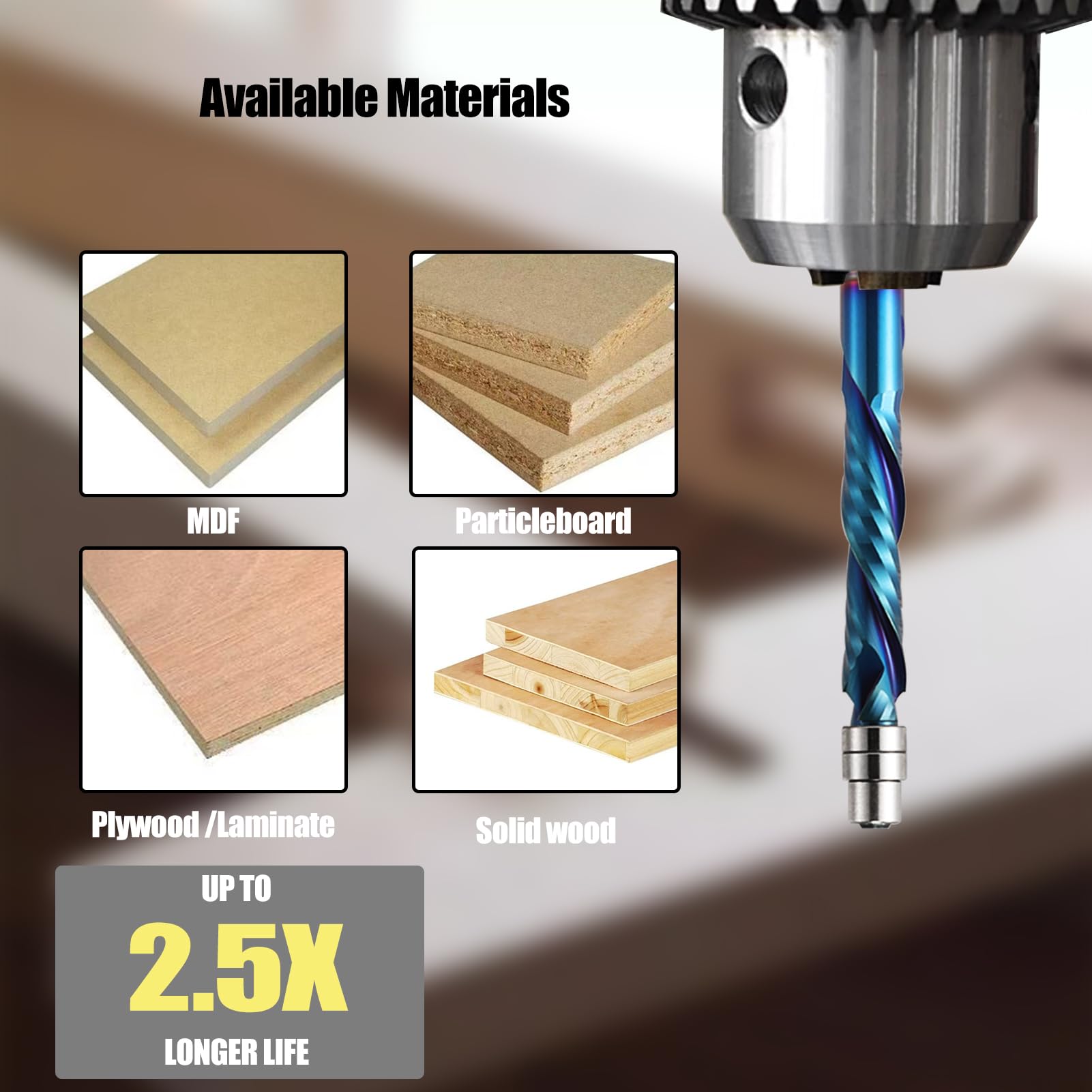 EU_HOZLY Spiral Bündigfräser 8mm Schaft, UP&DOWN Cut Spirale Flush Trim Router Bit,35mm Schnittlänge mit ano Beschichtung,Carbide Drill Bits,Wood Milling Cutters (8 * 35 * 80L)