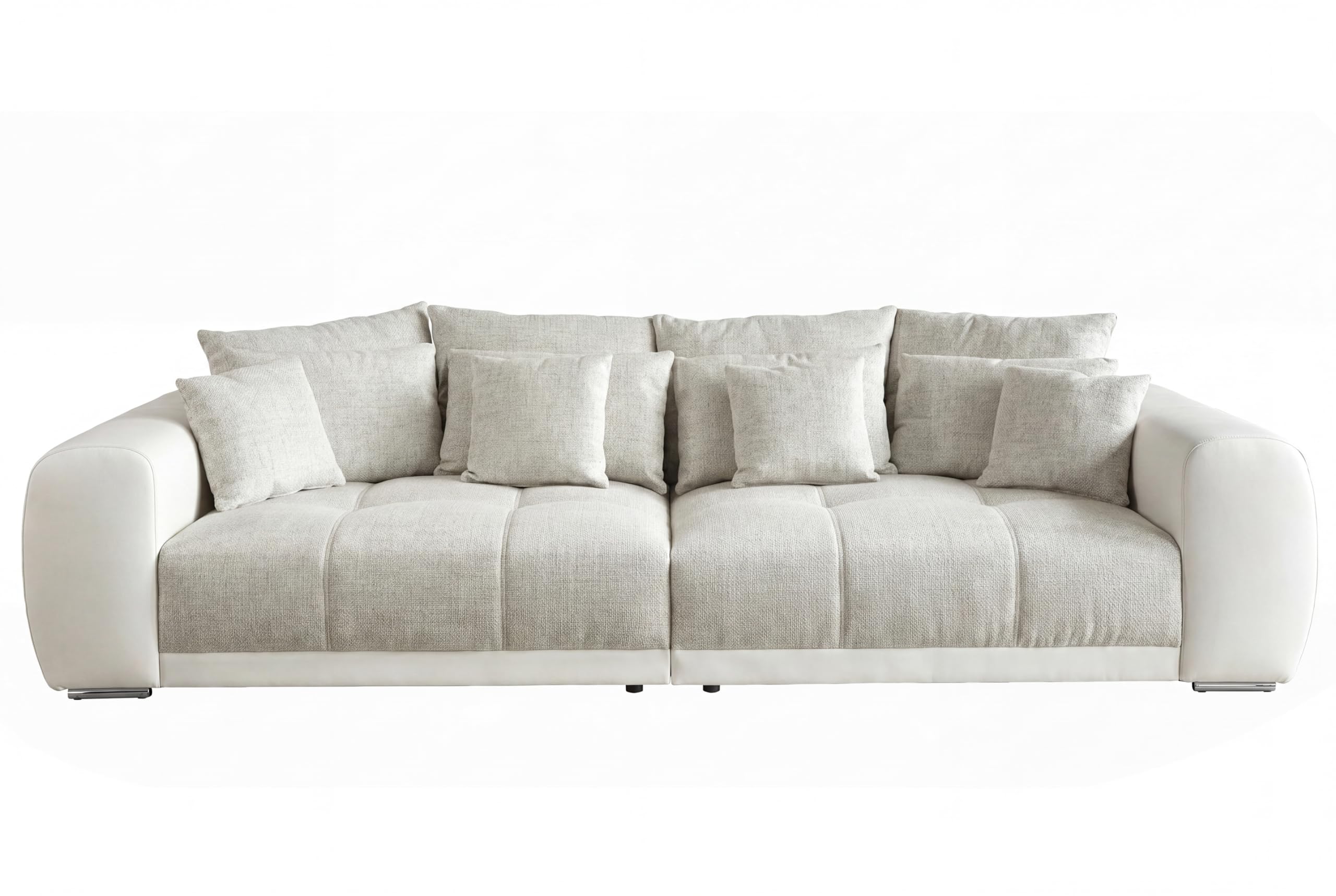luma-Home 15113/ Big-Sofa XXL Lounge Couch, Weiß/Grau Beige