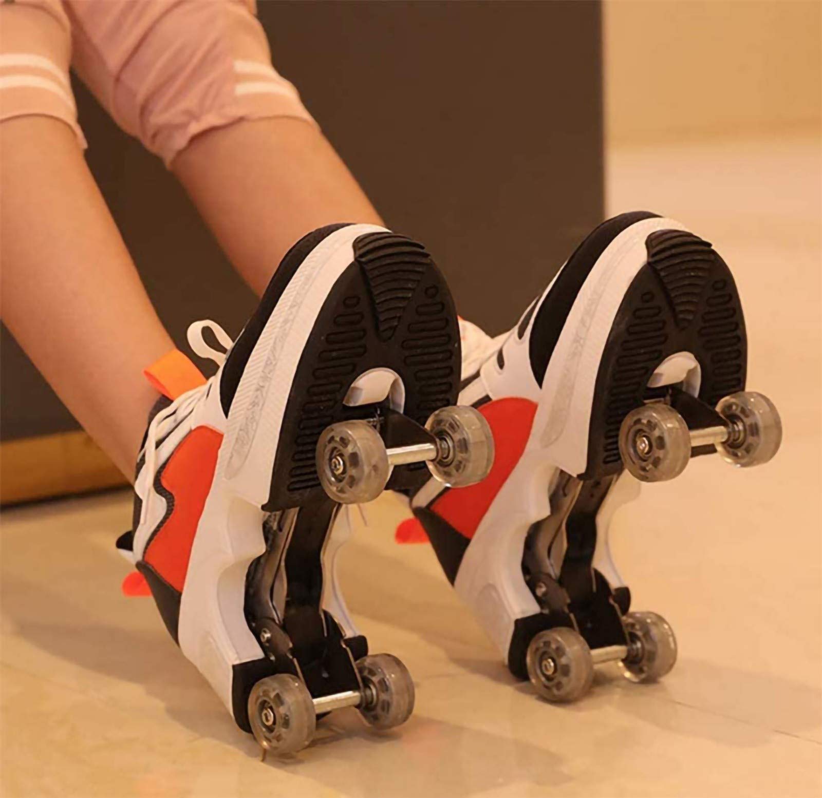 Patines Paralelos Multiusos 2 En 1, Patines De Cuatro Ruedas, Patines Para Principiantes De Diseño Elegante, Zapatos Deportivos Unisex Para Niños Adultos Al Aire Libre