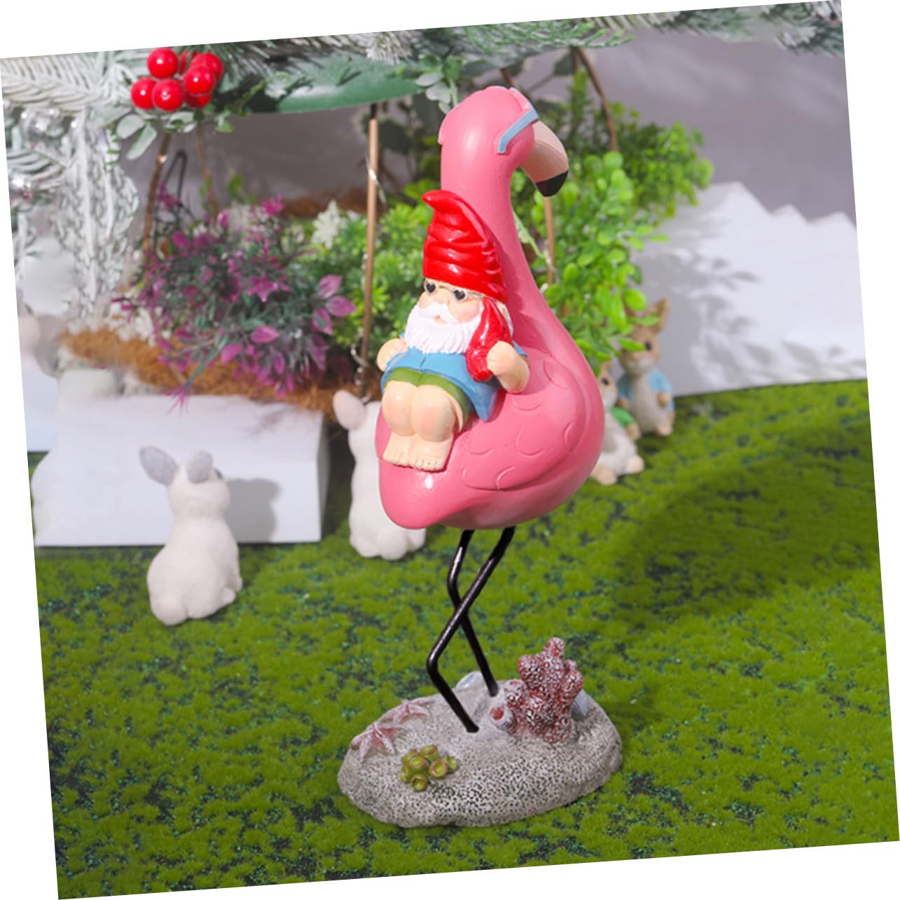 Statuette GNOME Flamant en Résine pour Jardin et Patio