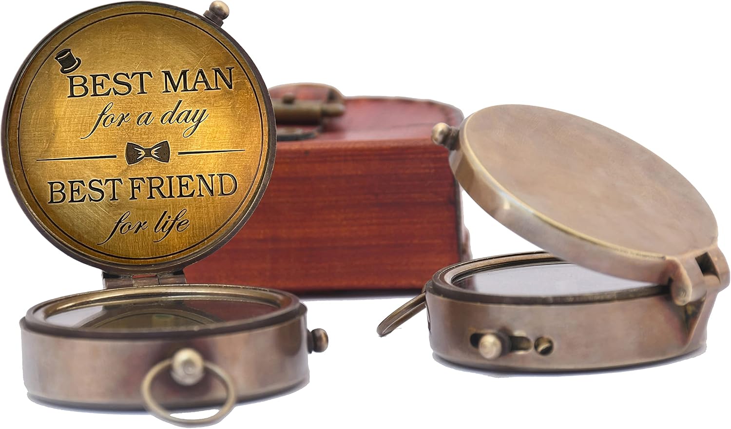 Best Man Gifts for Wedding I Best Man Proposal Gift Engraved Compass Father of The Bride Gifts, Groomsmen Gifts Pocket Compass