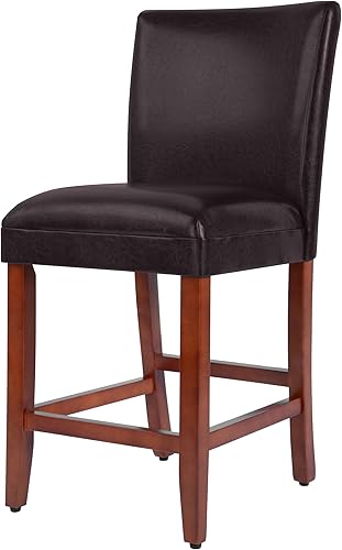 Miniatura 33 de Homepop Decoración del hogar | Taburetes de bar clásicos de altura de mostrador | Taburetes de bar de piel sintética de 24 pulgadas | Muebles