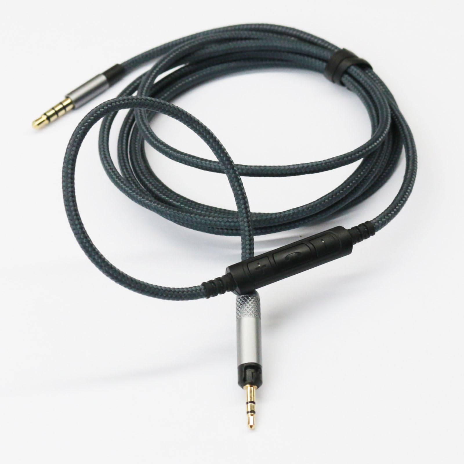 1.2m 3.9ft New Replacememt Cable with Remote & Mic for apple iphone itouch ipad and Most of Android phone to Audio Technica ATH-M50x ATH-M40x Headphones