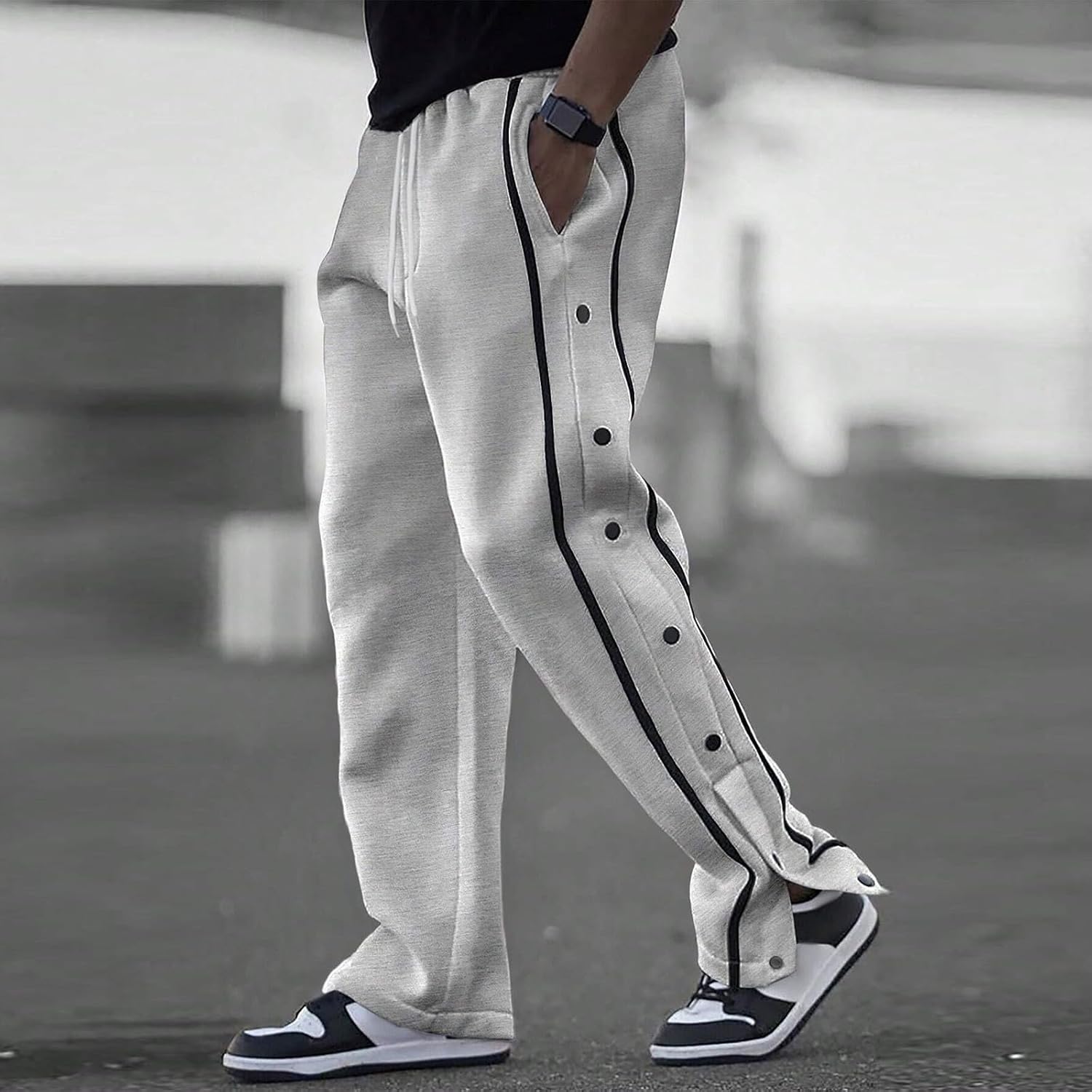 WENKOMG1 Mens Athletic Pants Elastic Waist Gym Workout Active Basketball Sweatpants with Pockets, S-3XL