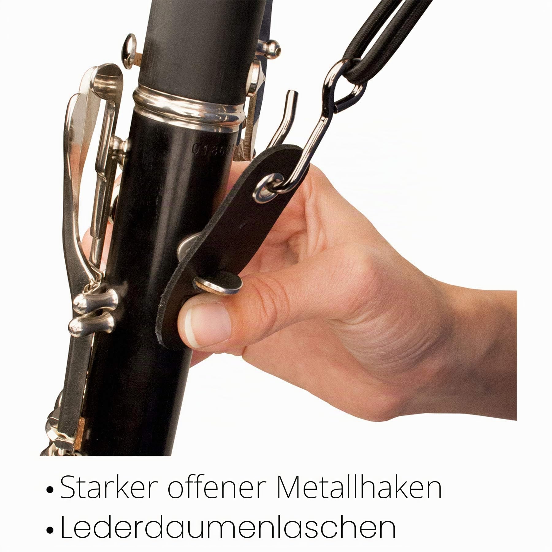 Pro-Tec Klarinetten-Umhängeband, 55,9 cm Länge (Modell NCS2), Schwarz, Normal