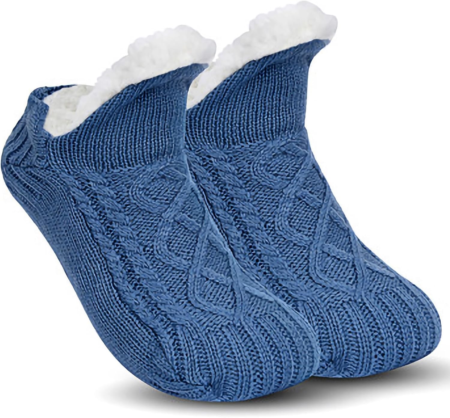 Kids Slipper Socks Non-Slip Fluffy Fleece Lined Warm Indoor Socks for Boys and Girls