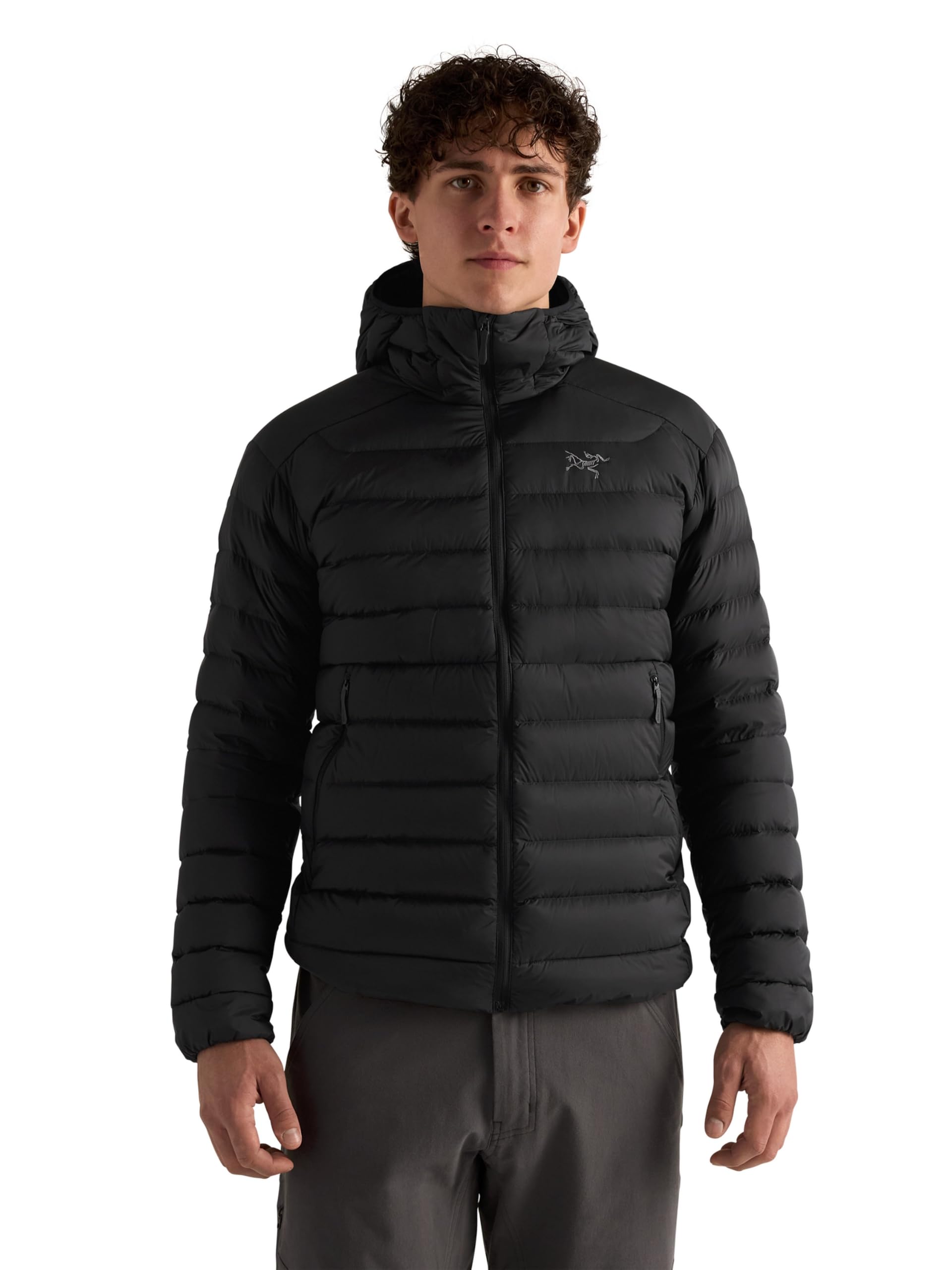 Cerium Hoody, Men's Down Jacket | Packable, Insulated Men’s Winter Jacket with Hood | Black, Large